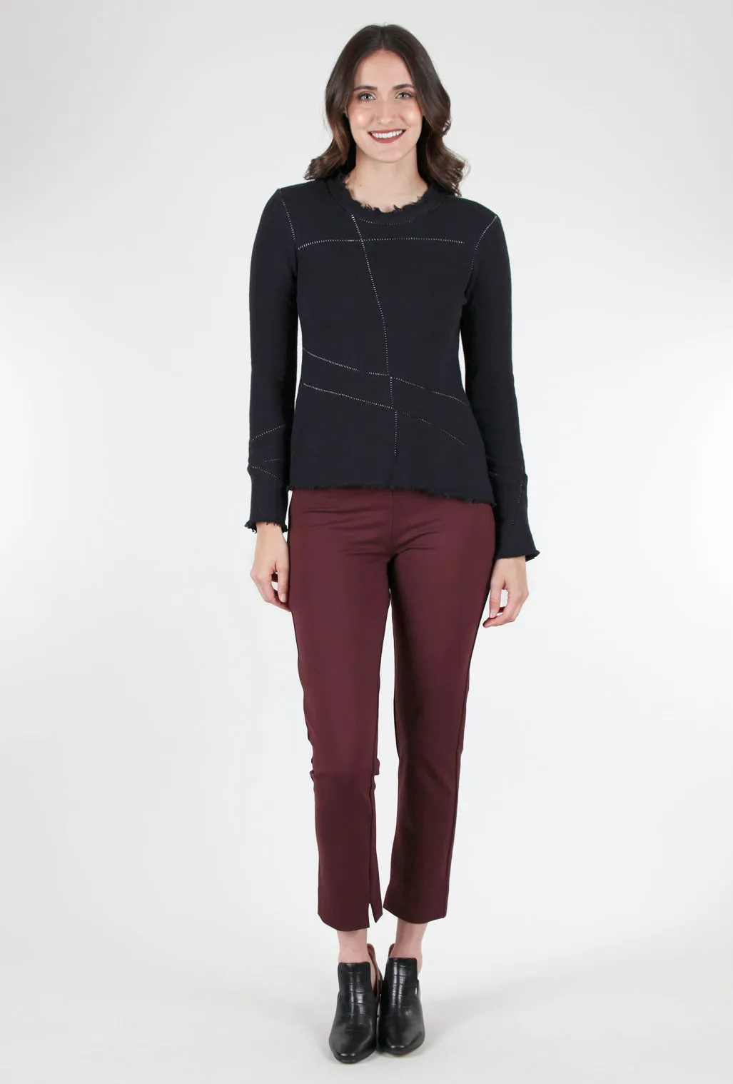 Ponte Knit Zani Pant, Bordeaux