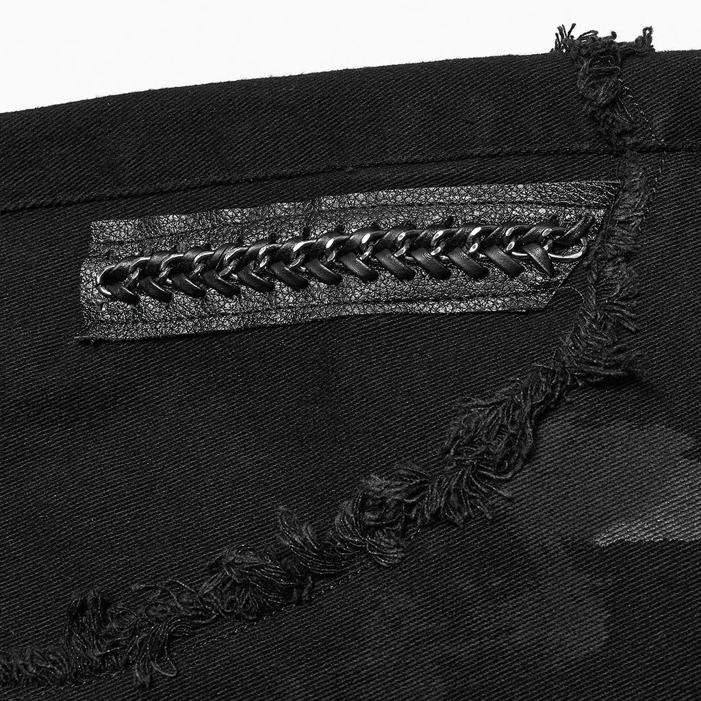 Punk Broken Hole Net Trousers WK-369U