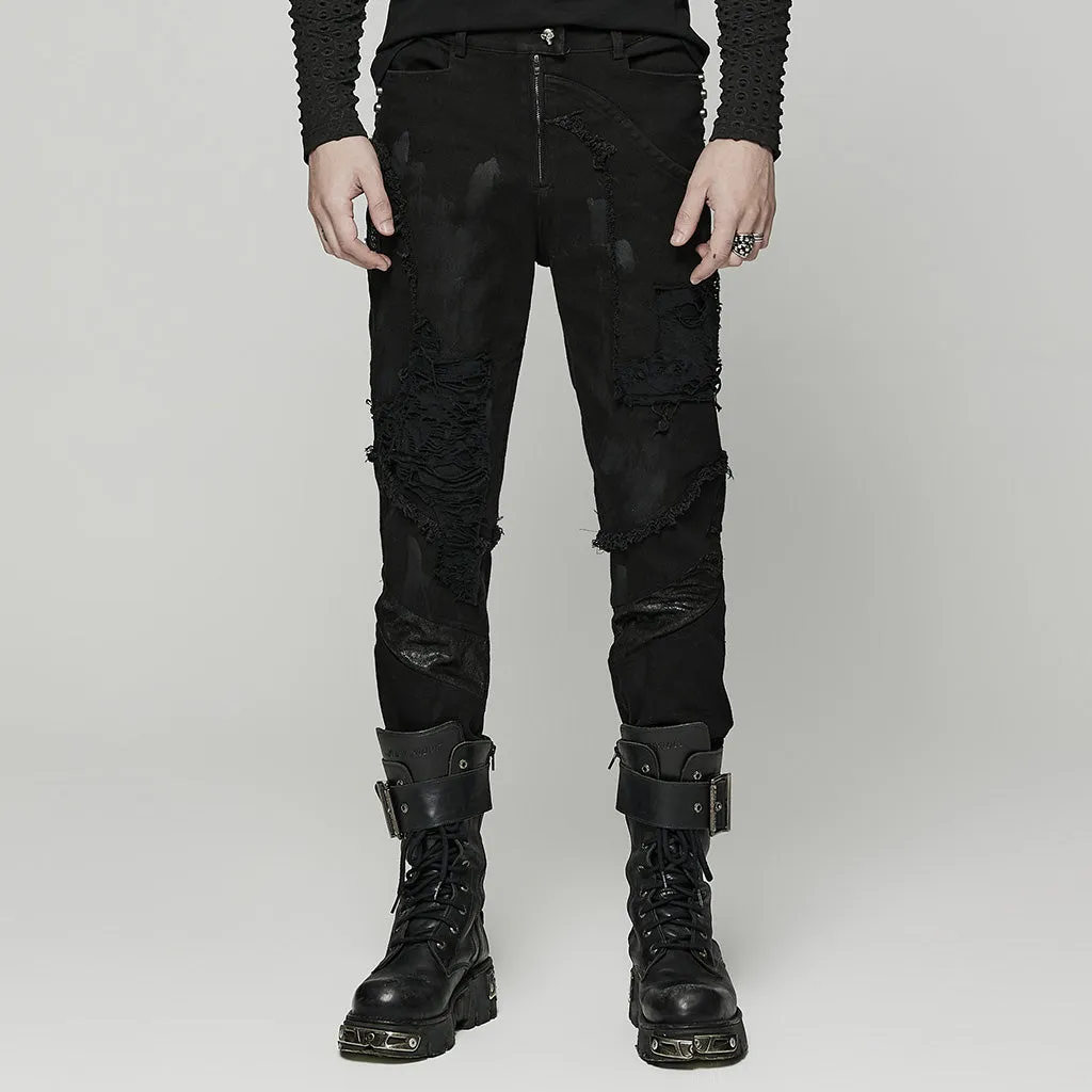 Punk Broken Hole Net Trousers WK-369U