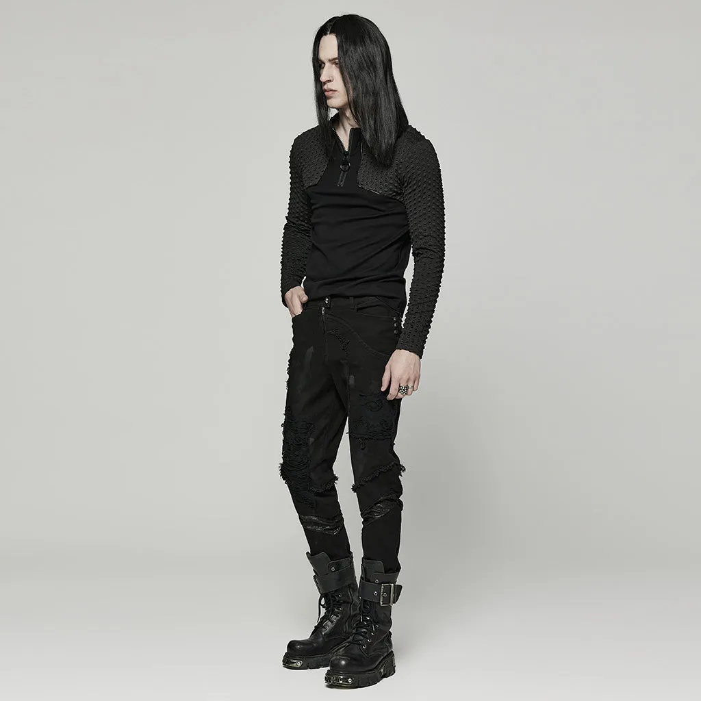 Punk Broken Hole Net Trousers WK-369U