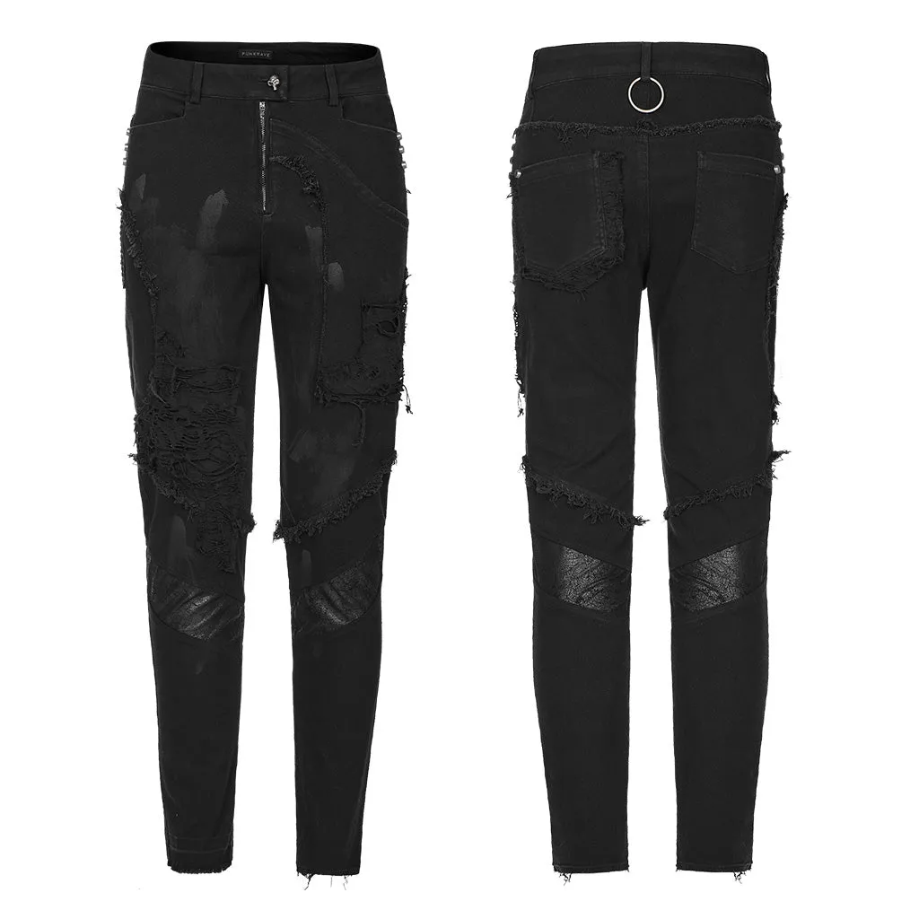 Punk Broken Hole Net Trousers WK-369U