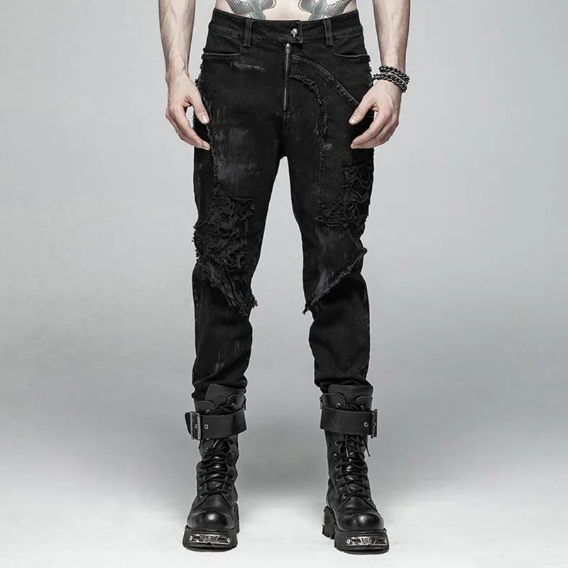 Punk Broken Hole Net Trousers