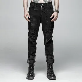 Punk Broken Hole Net Trousers