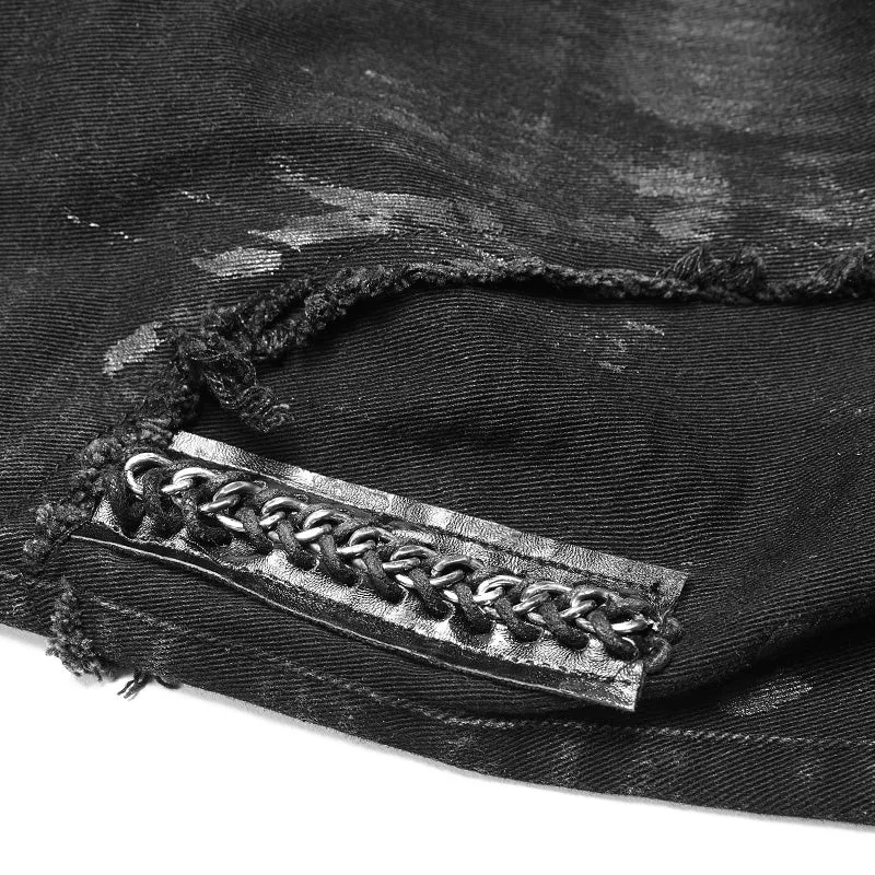 Punk Broken Hole Net Trousers