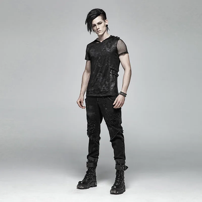 Punk Broken Hole Net Trousers