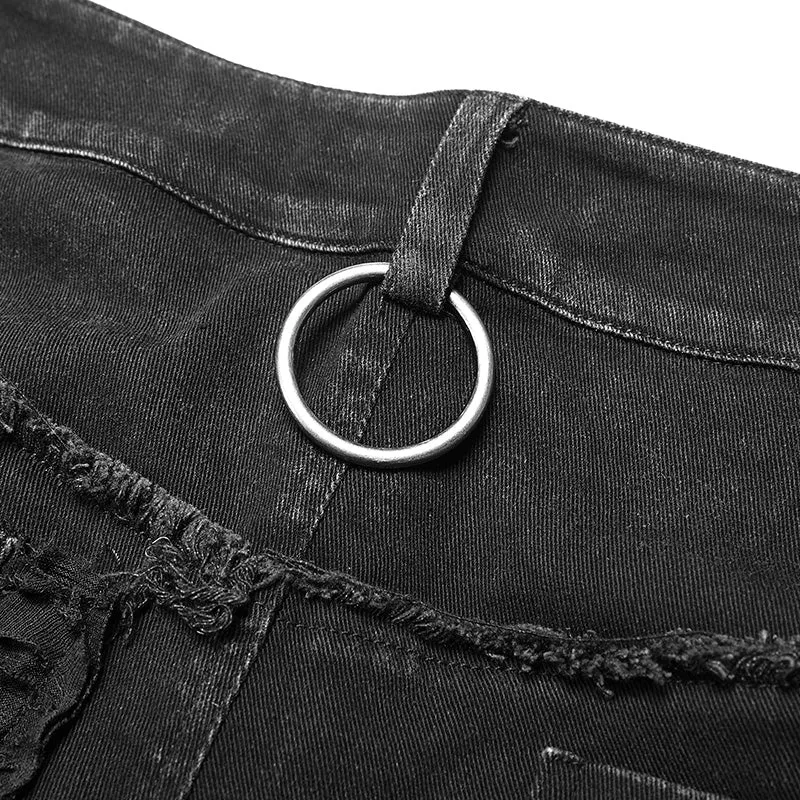 Punk Broken Hole Net Trousers