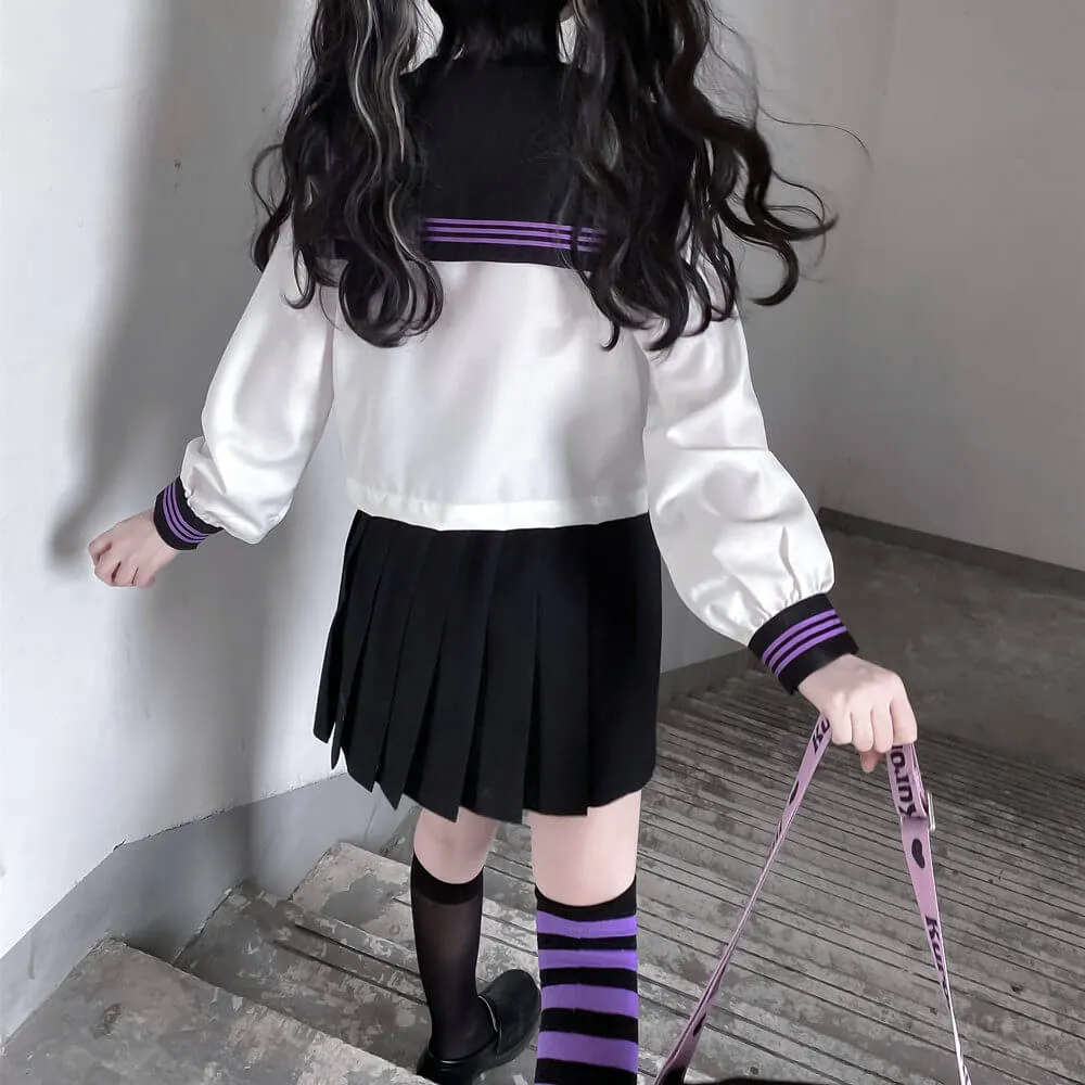 [Purple White/ Black] JK aesthetic uniform set