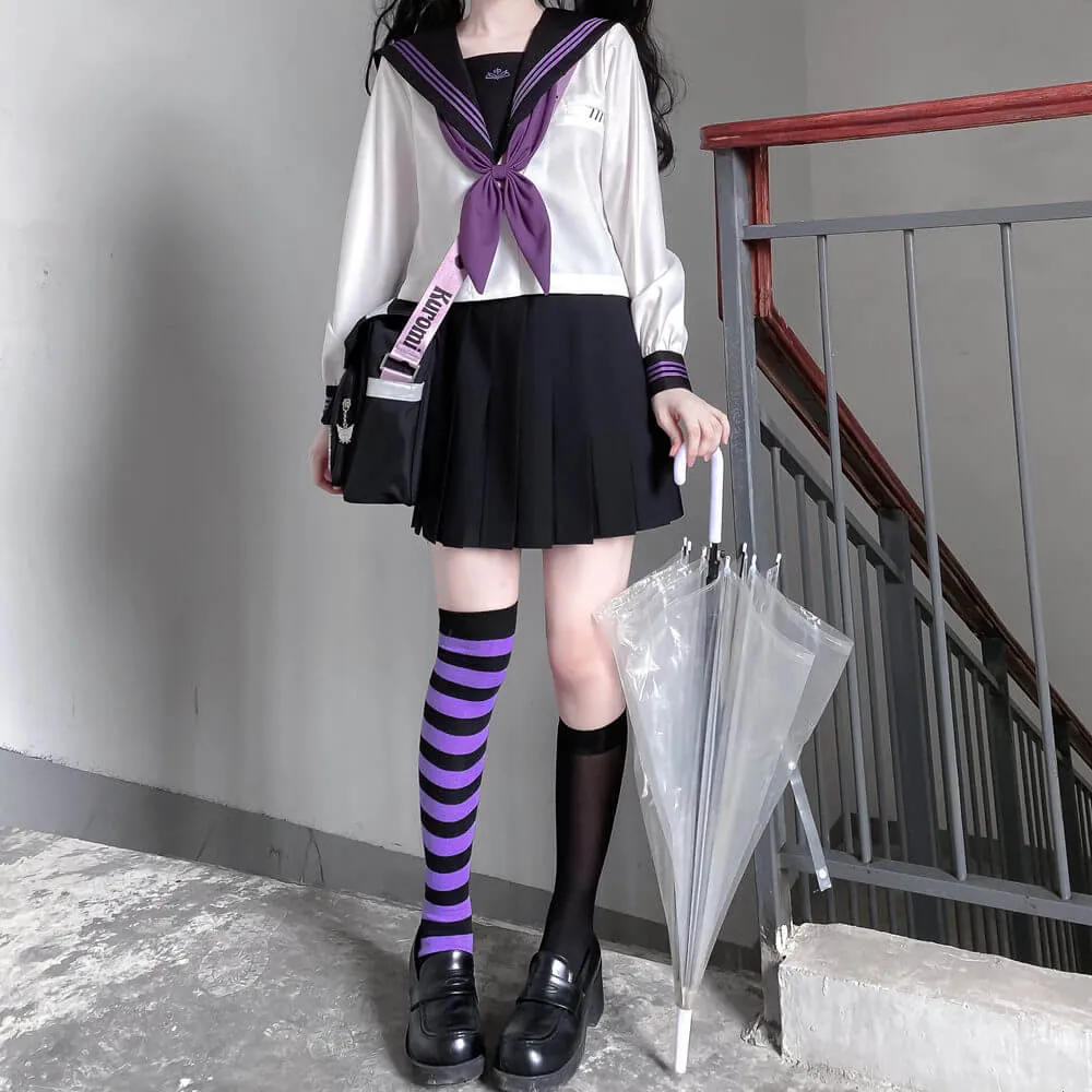 [Purple White/ Black] JK aesthetic uniform set