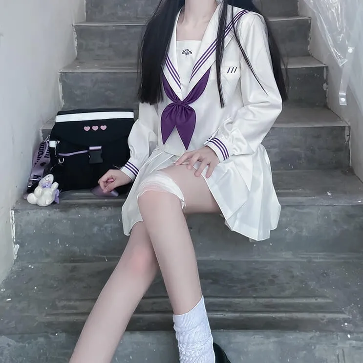 [Purple White/ Black] JK aesthetic uniform set