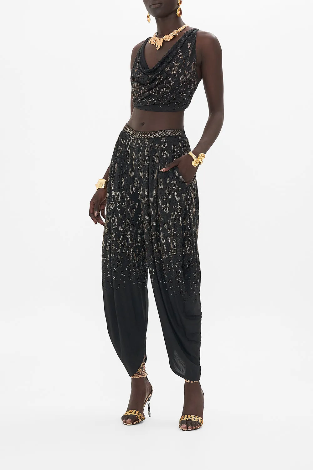 SPLIT HEM JERSEY PANT MOSAIC MUSE
