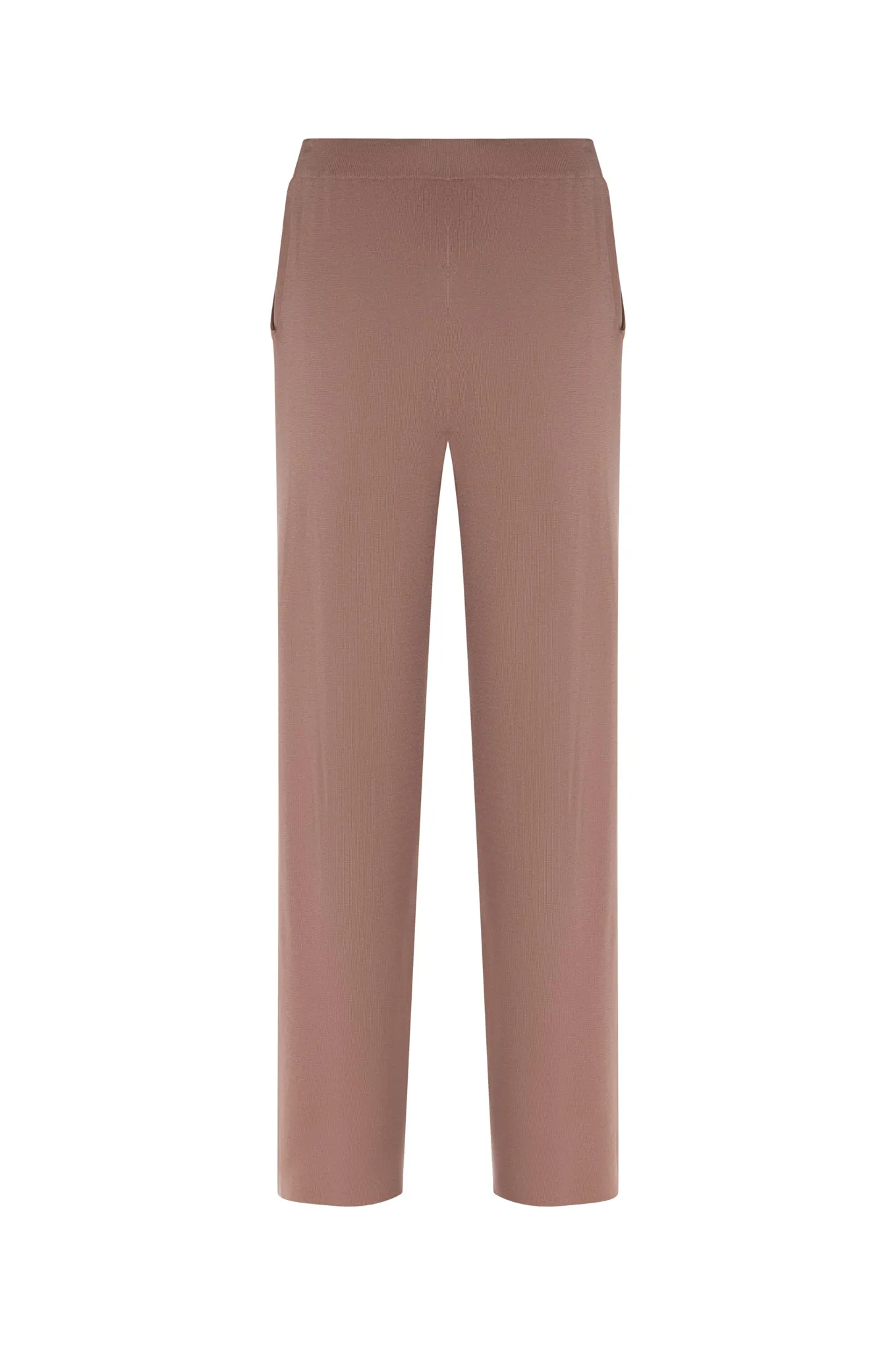 Structured-knit trousers with tie belt