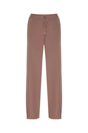 Structured-knit trousers with tie belt