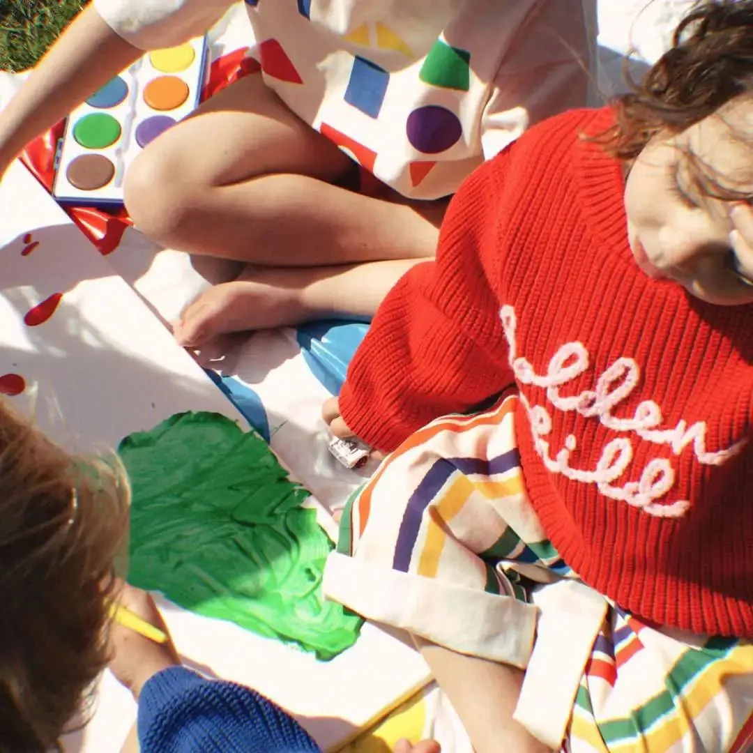 The Golden Child Knit Sweater - Red & Baby Pink