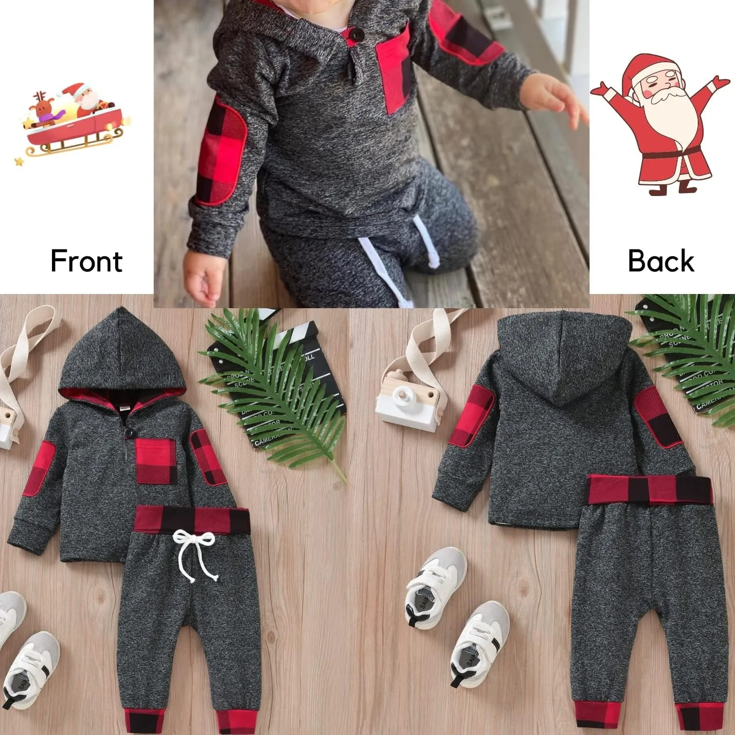 Toddler Baby Boys Buffalo Hoodies Outfit