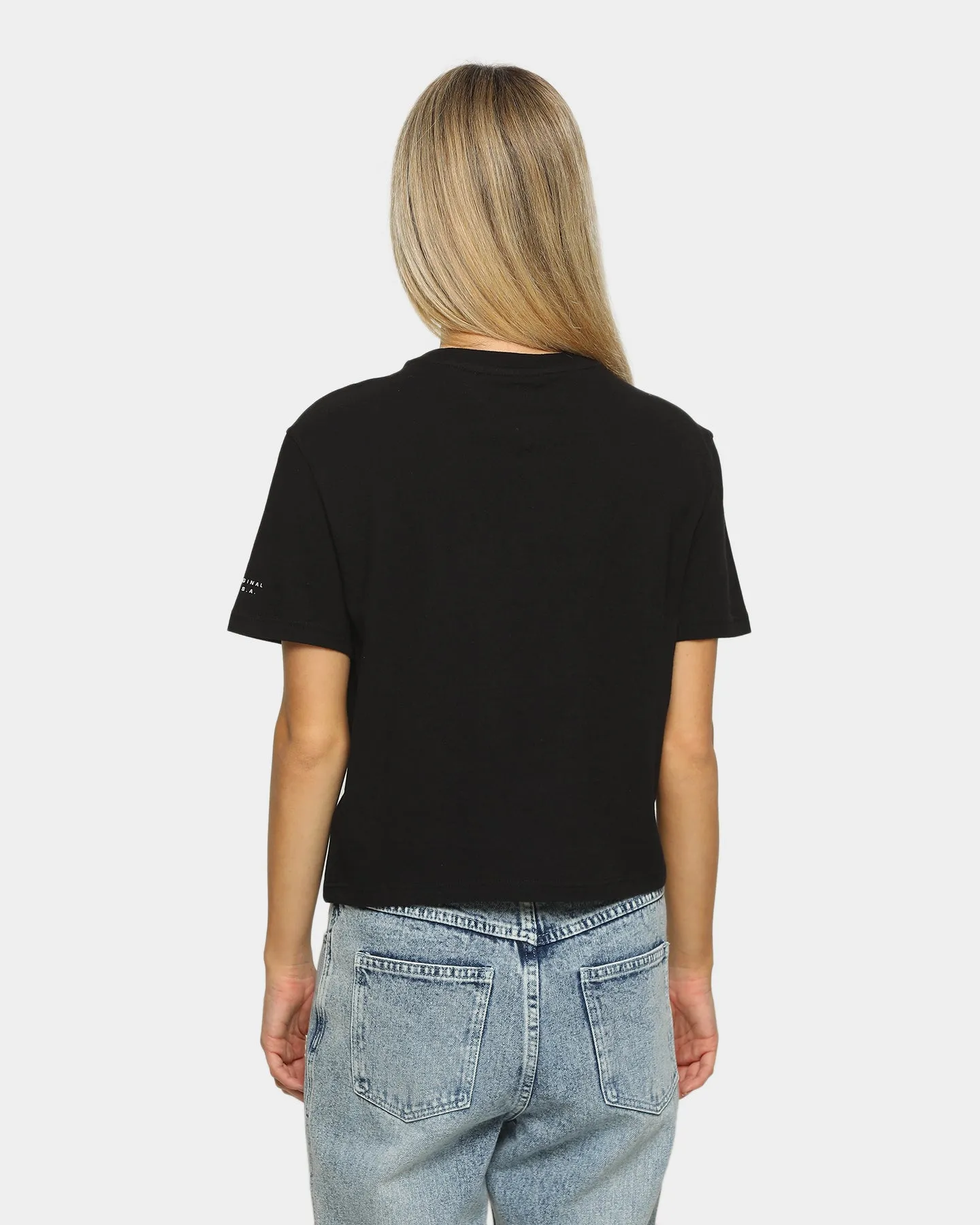 Tommy Jeans Women's TJW Sleeve Detail Logo Cropped T-Shirt Black