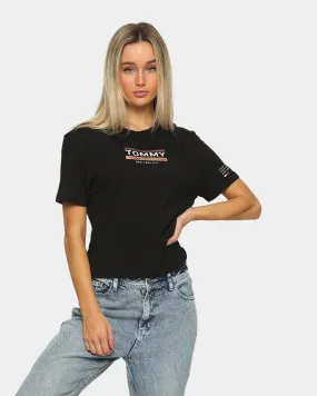 Tommy Jeans Women's TJW Sleeve Detail Logo Cropped T-Shirt Black