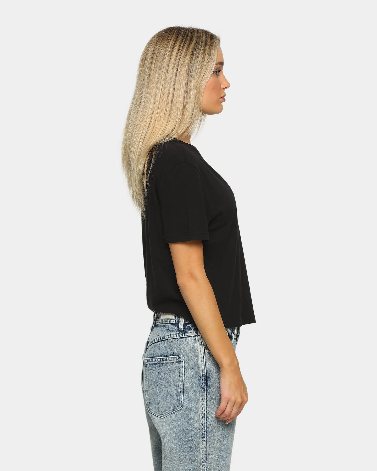 Tommy Jeans Women's TJW Sleeve Detail Logo Cropped T-Shirt Black