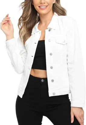 Women's Denim Jackets Button Up Long Sleeve Ripped Vintage Trucker Jackets