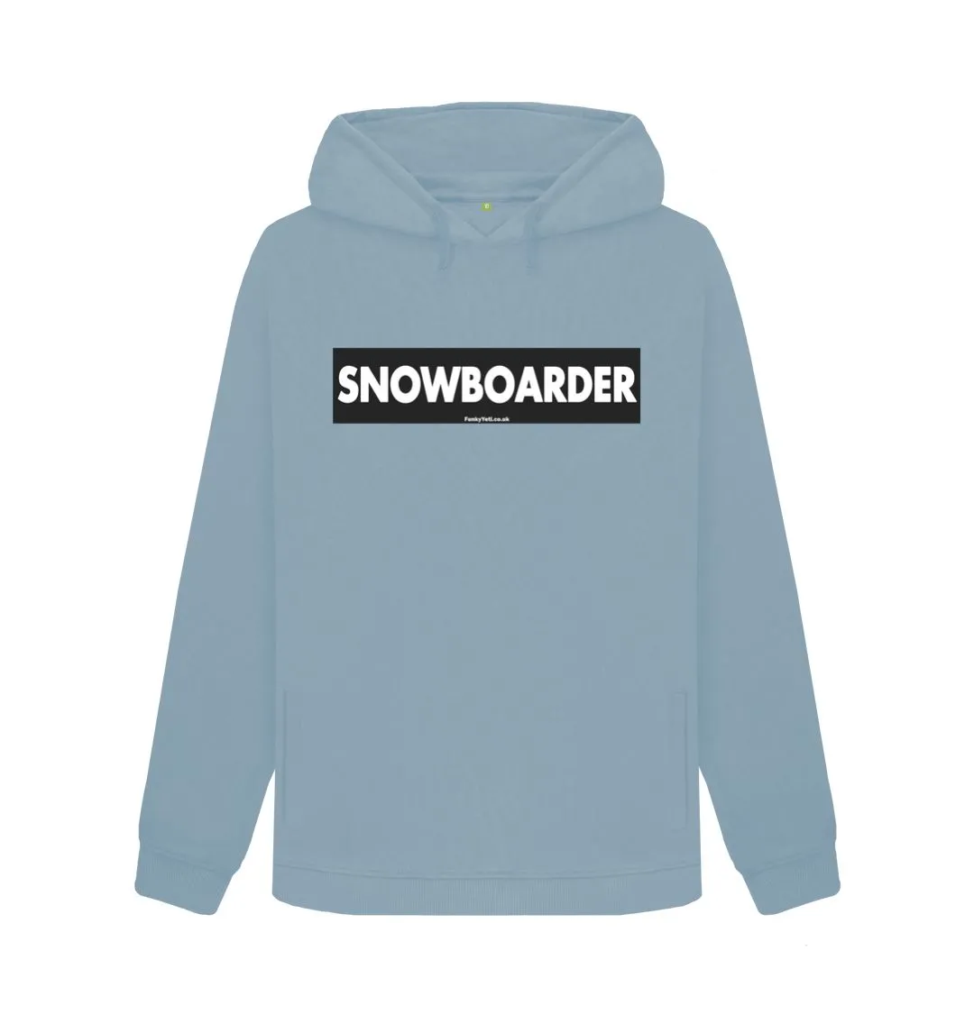 Women's Snowboarder Censor Bar Organic Pullover Hoodie