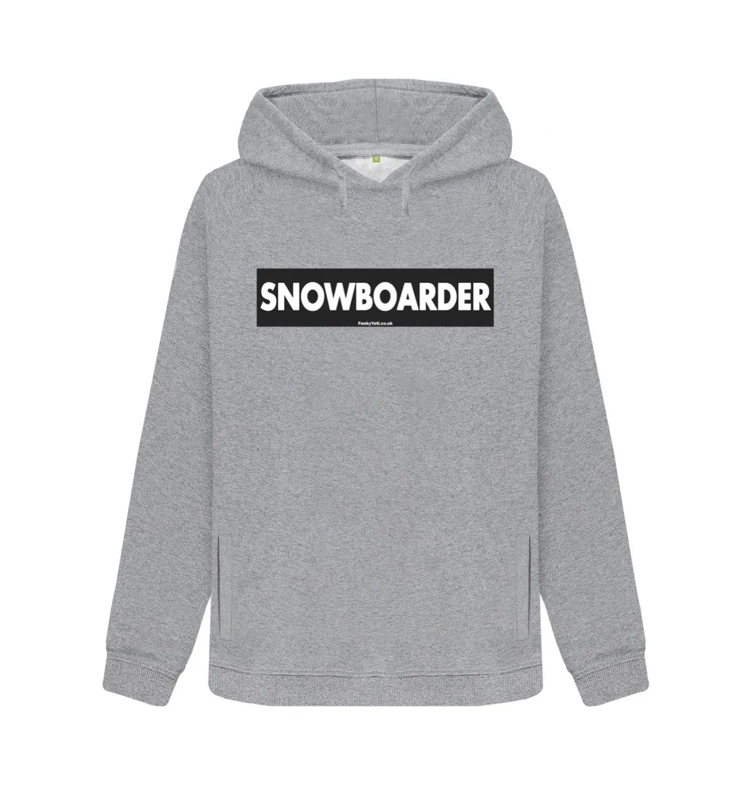 Women's Snowboarder Censor Bar Organic Pullover Hoodie