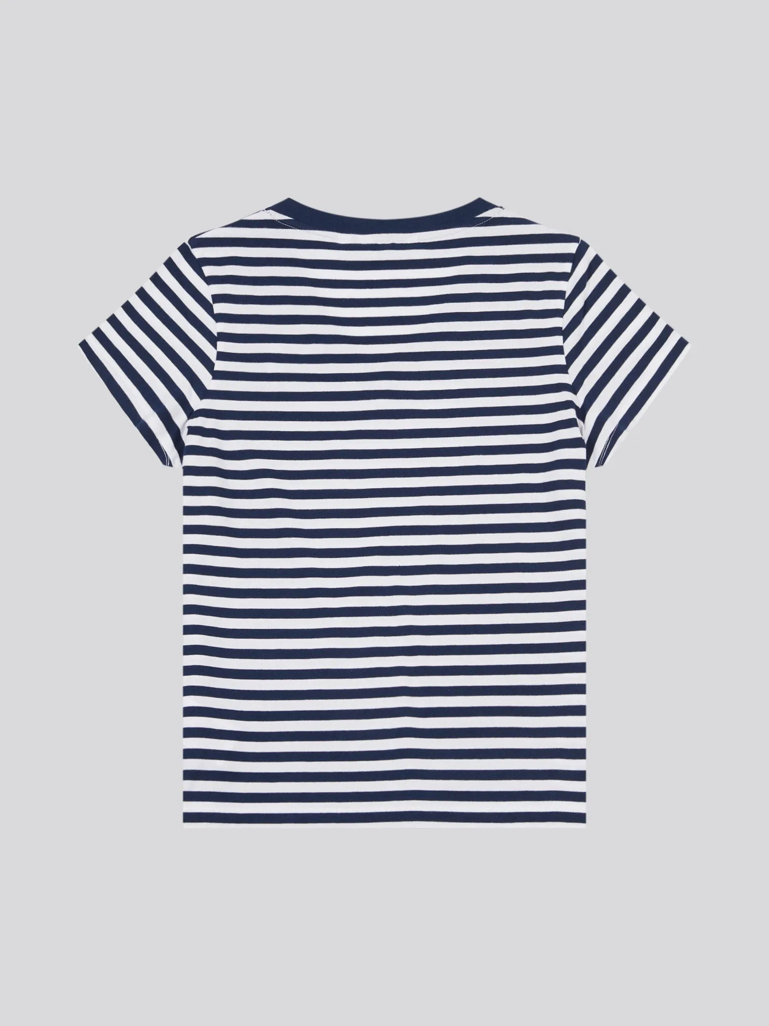 Womens Stripe V-Neck Neck T-Shirt in Navy Iris